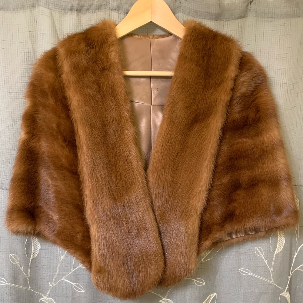 Mink fur shawl